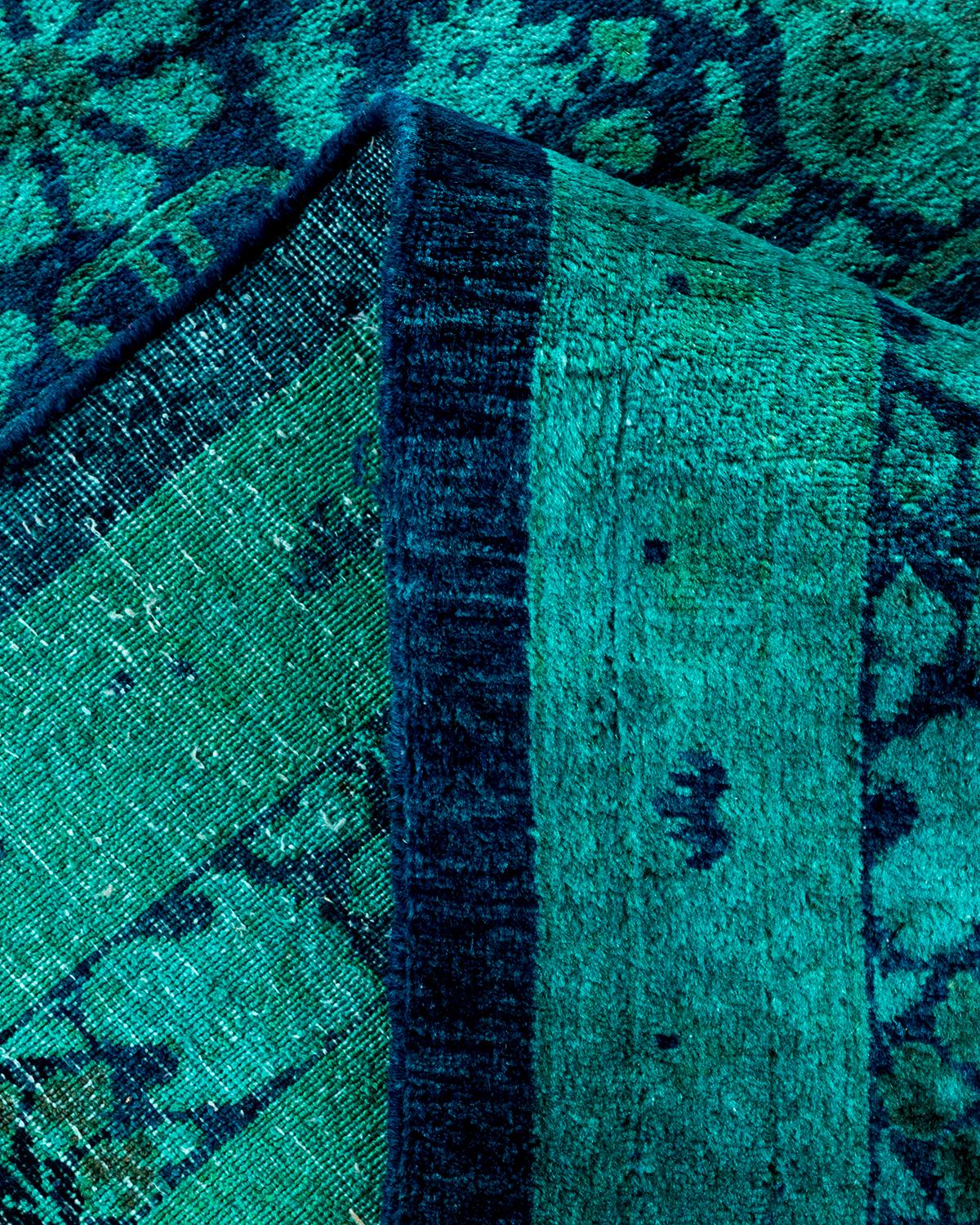 Lana Tappeto contemporaneo Fine Vibrance in lana annodata a mano di colore blu in vendita