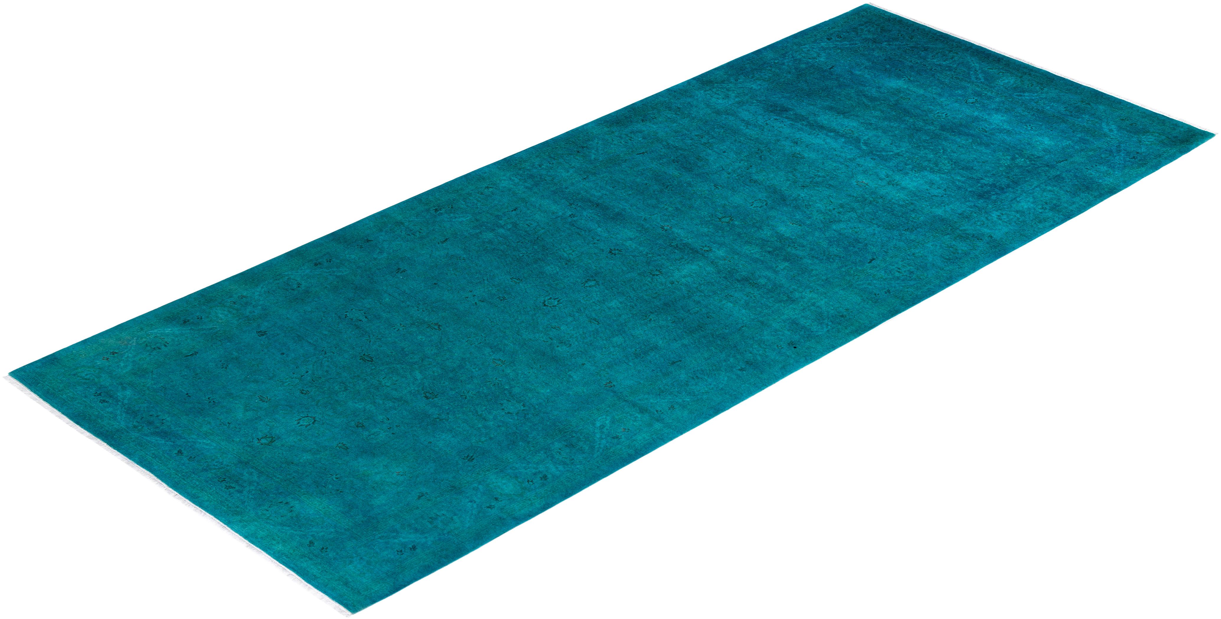 Tappeto contemporaneo Fine Vibrance in lana annodata a mano di colore blu in vendita 2