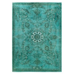 Tappeto contemporaneo Fine Vibrance in lana annodata a mano di colore blu