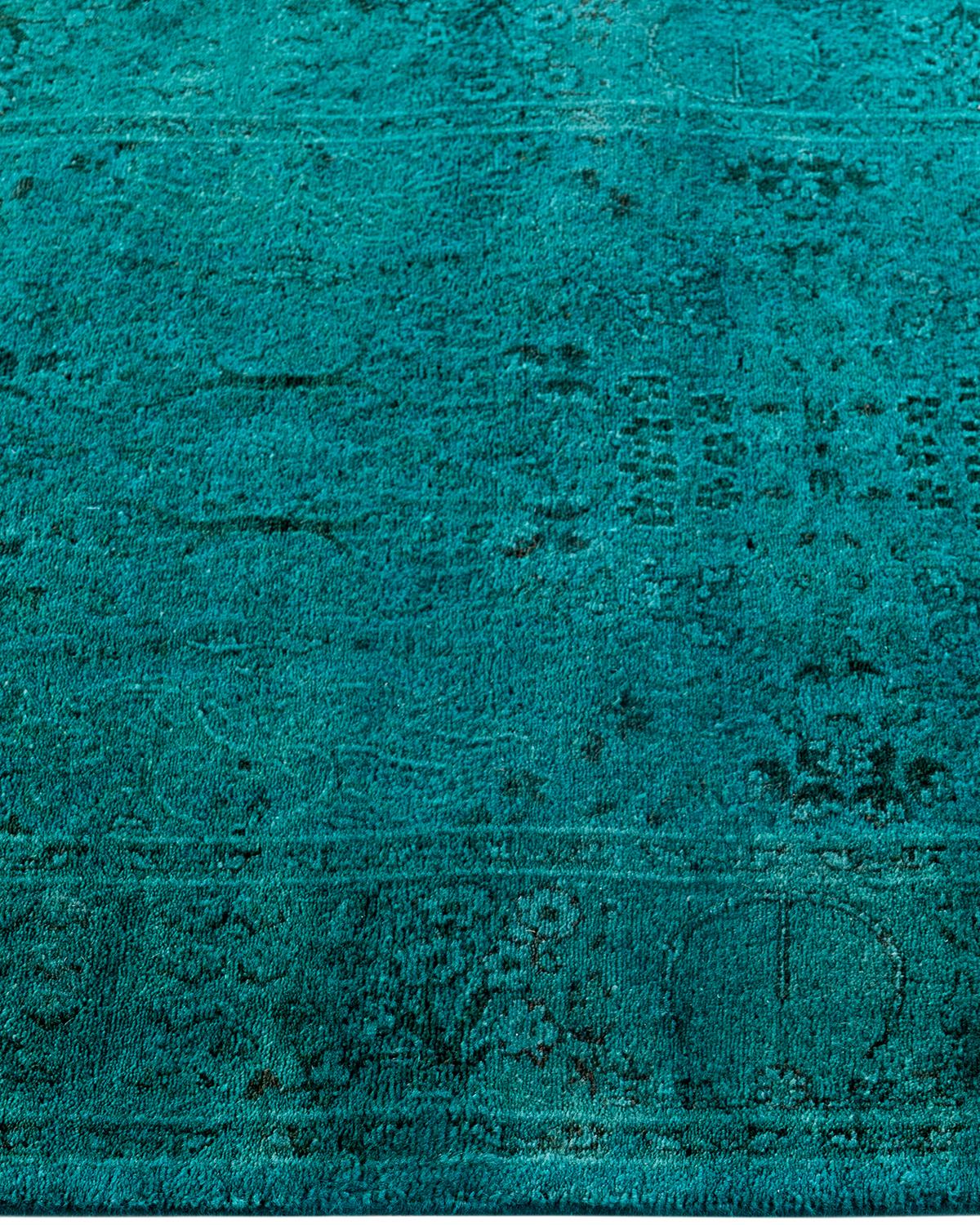 Chemin de table contemporain en laine fine nouée à la main bleu Neuf - En vente à Norwalk, CT