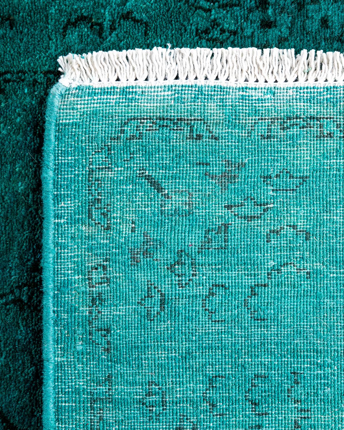 XXIe siècle et contemporain Chemin de table contemporain en laine fine nouée à la main bleu en vente
