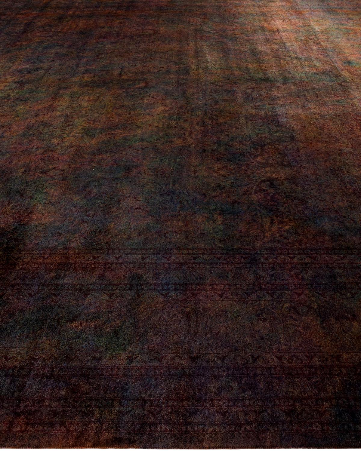 Alfombra contemporánea de lana anudada a mano de color marrón de alta calidad en Nuevo estado para la venta en Norwalk, CT
