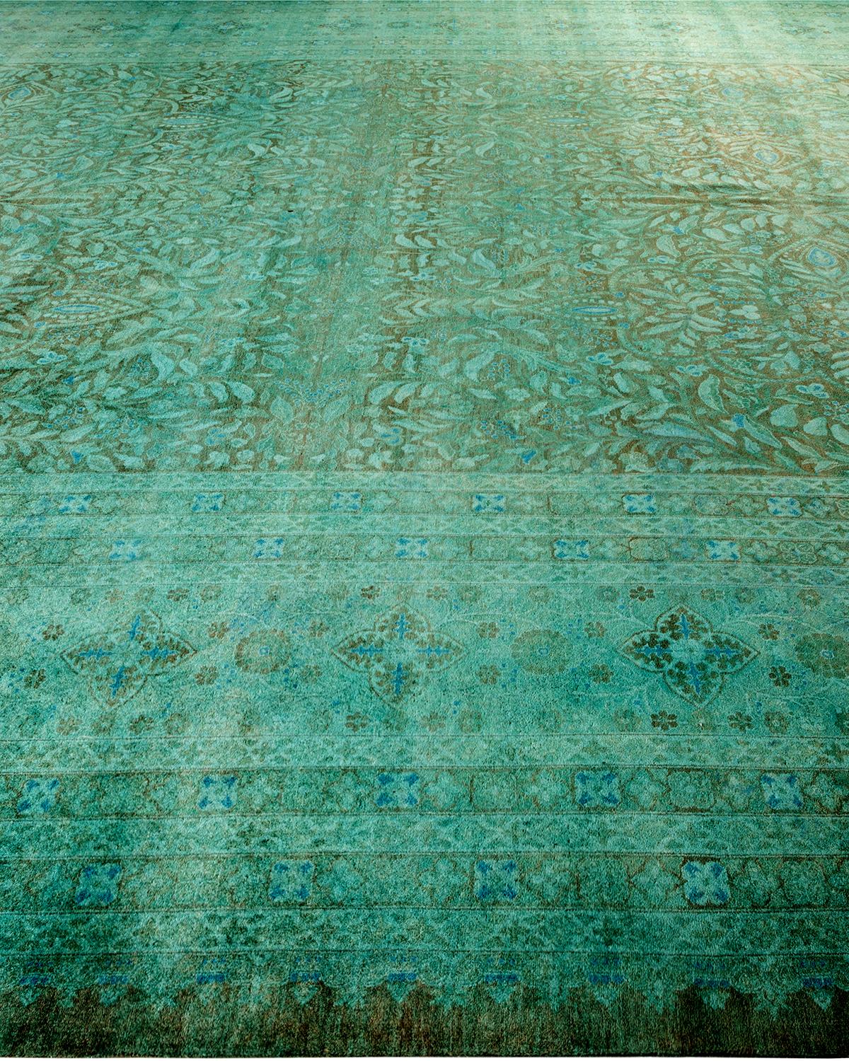 Alfombra contemporánea de lana anudada a mano de color marrón de alta calidad en Nuevo estado para la venta en Norwalk, CT