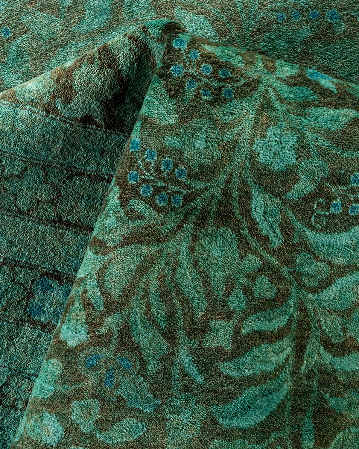 Alfombra contemporánea de lana anudada a mano de color marrón de alta calidad en venta 1