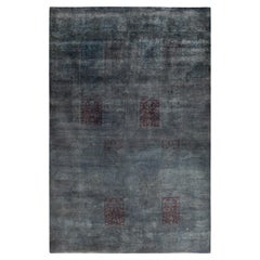 Contemporary Fine Vibrance Hand Knotted Wool Charcoal Area Rug 