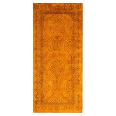 Contemporary Fine Vibrance Hand Knotted Wool Gold Area Rug 