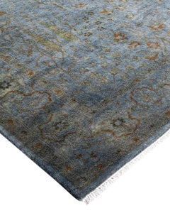 Contemporary Fine Vibrance Hand Knotted Wool Gray Area Rug