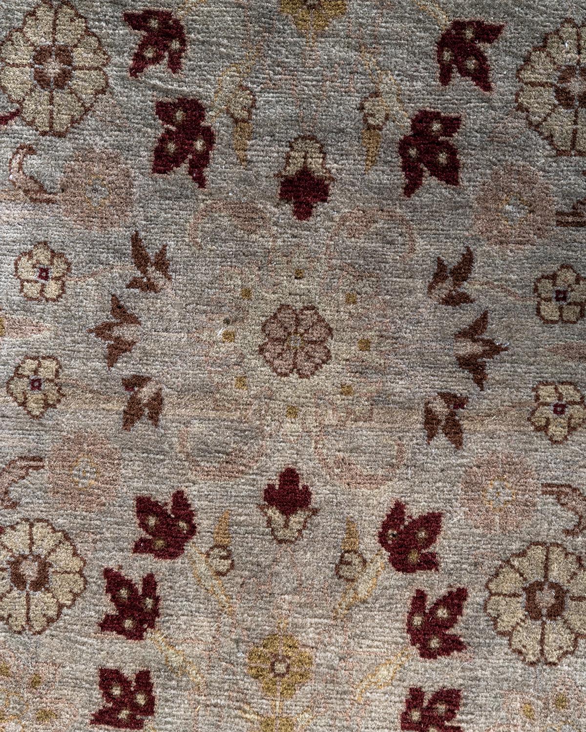 Contemporary Fine Vibrance Hand Knotted Wool Gray Area Rug (Pakistanisch)