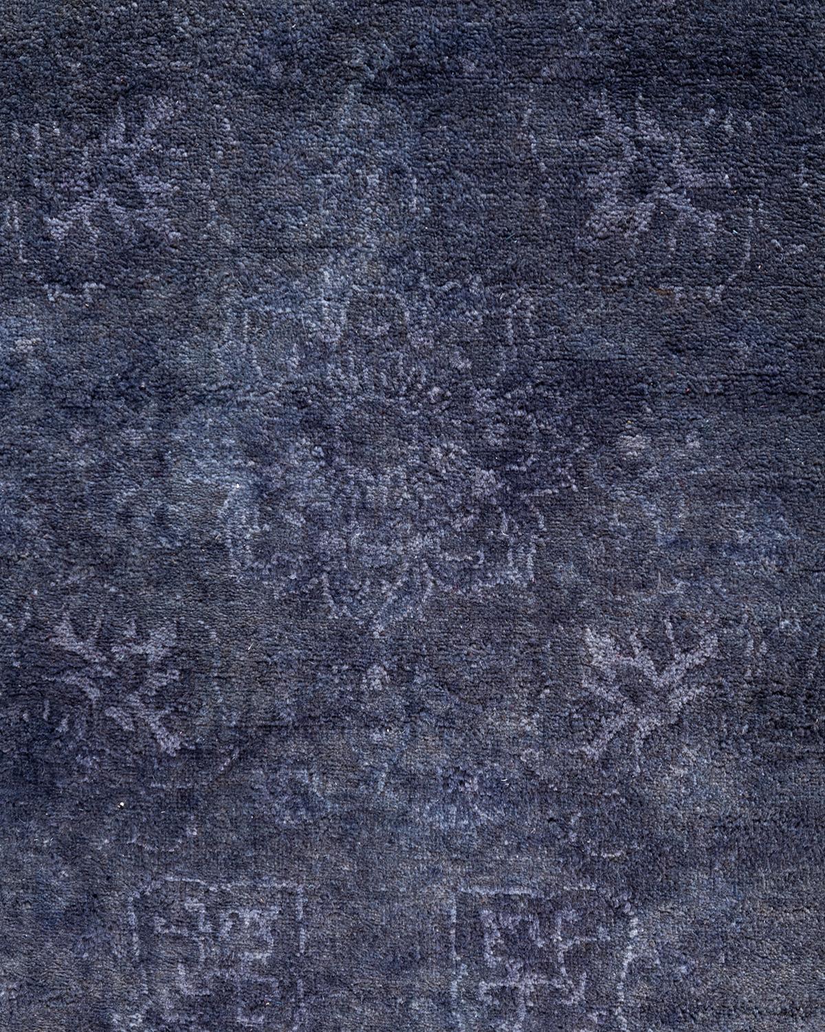 Contemporary Fine Vibrance Hand Knotted Wool Gray Area Rug (Pakistanisch) im Angebot