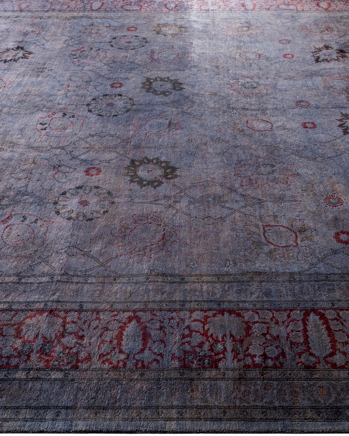Contemporary Fine Vibrance Hand Knotted Wool Gray Area Rug (tapis gris en laine nouée à la main) Neuf - En vente à Norwalk, CT