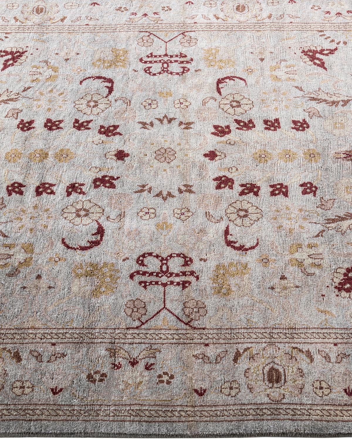 Contemporary Fine Vibrance Hand Knotted Wool Gray Area Rug im Zustand „Neu“ in Norwalk, CT
