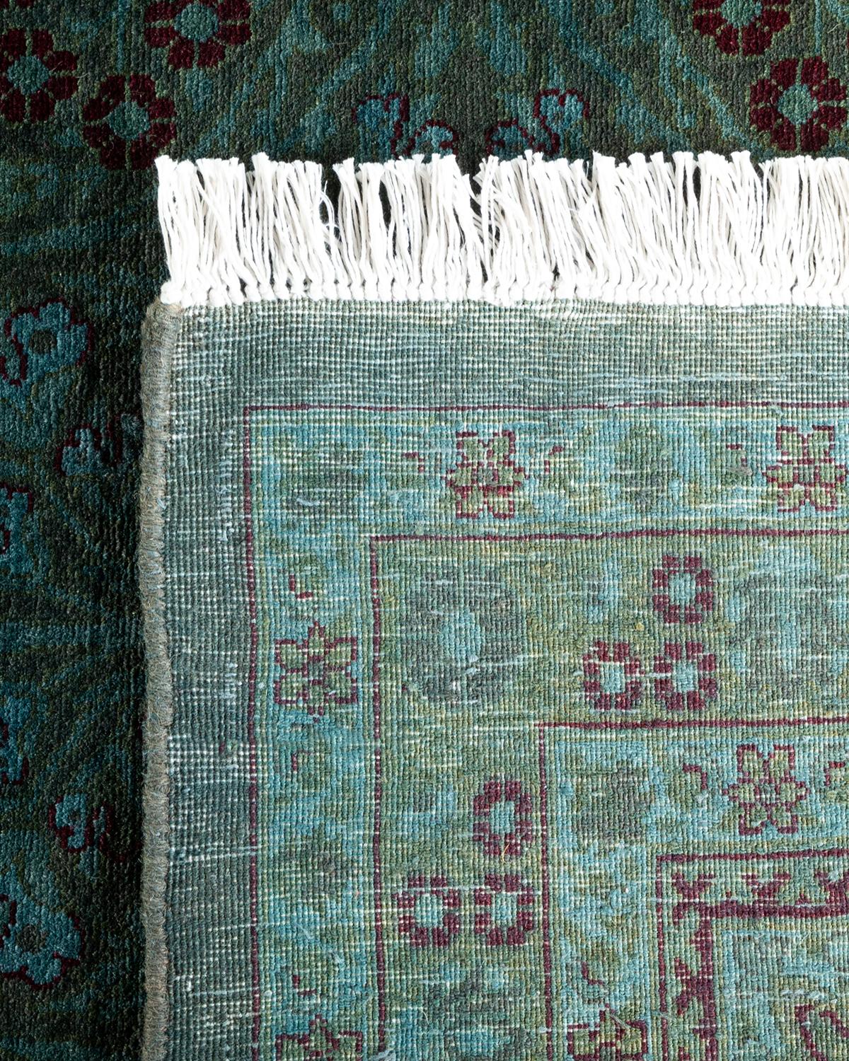 XXIe siècle et contemporain Contemporary Fine Vibrance Hand Knotted Wool Gray Area Rug (tapis gris en laine nouée à la main) en vente