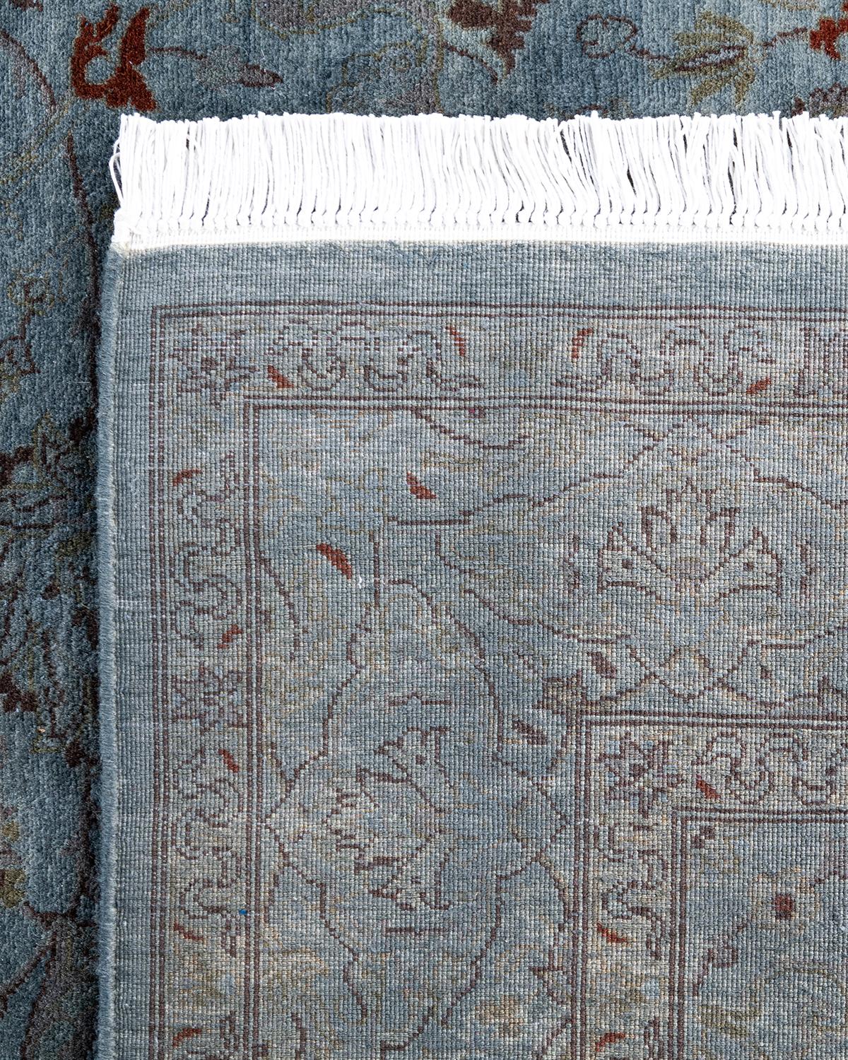 Contemporary Fine Vibrance Hand Knotted Wool Gray Area Rug (21. Jahrhundert und zeitgenössisch) im Angebot