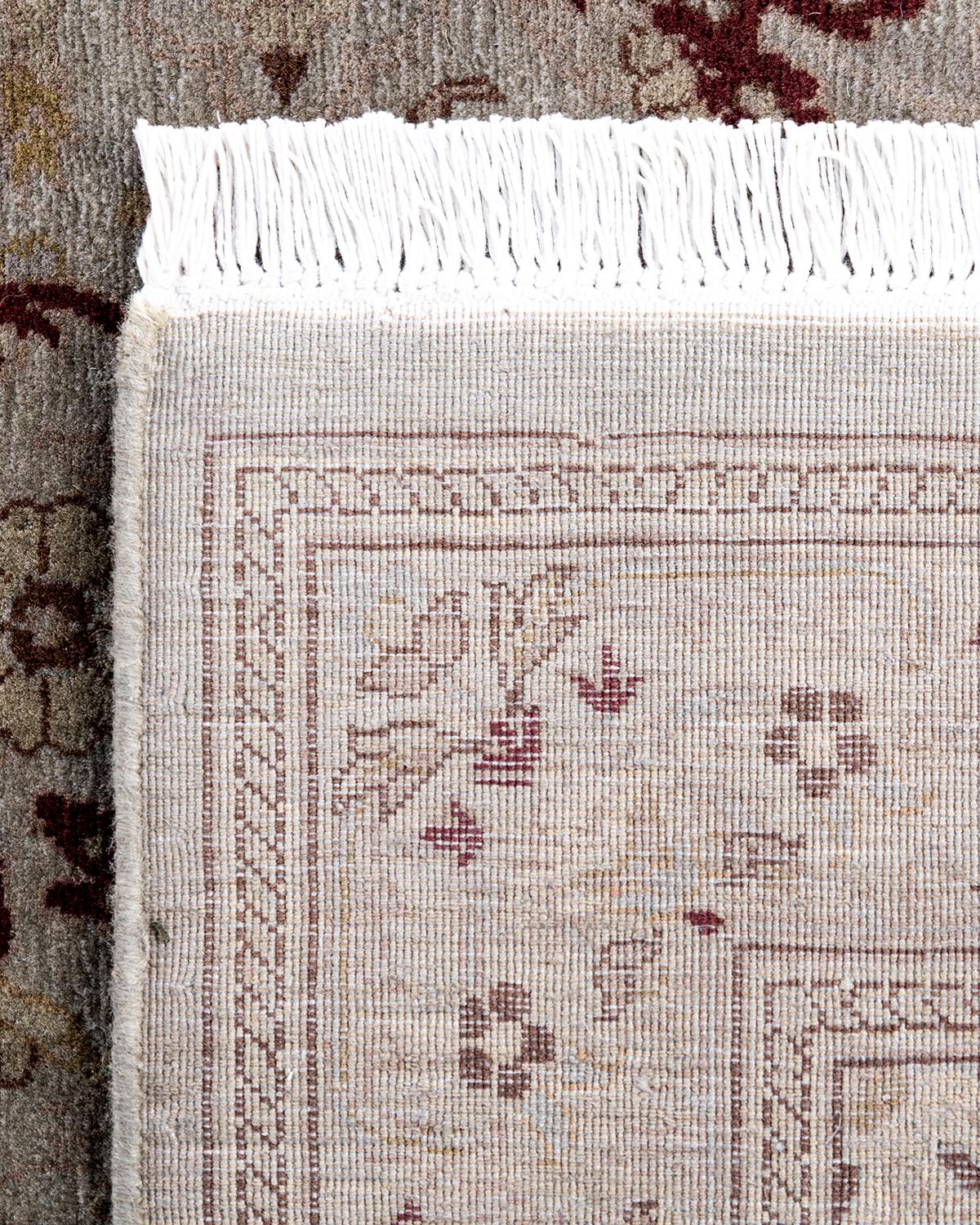 Contemporary Fine Vibrance Hand Knotted Wool Gray Area Rug (21. Jahrhundert und zeitgenössisch)