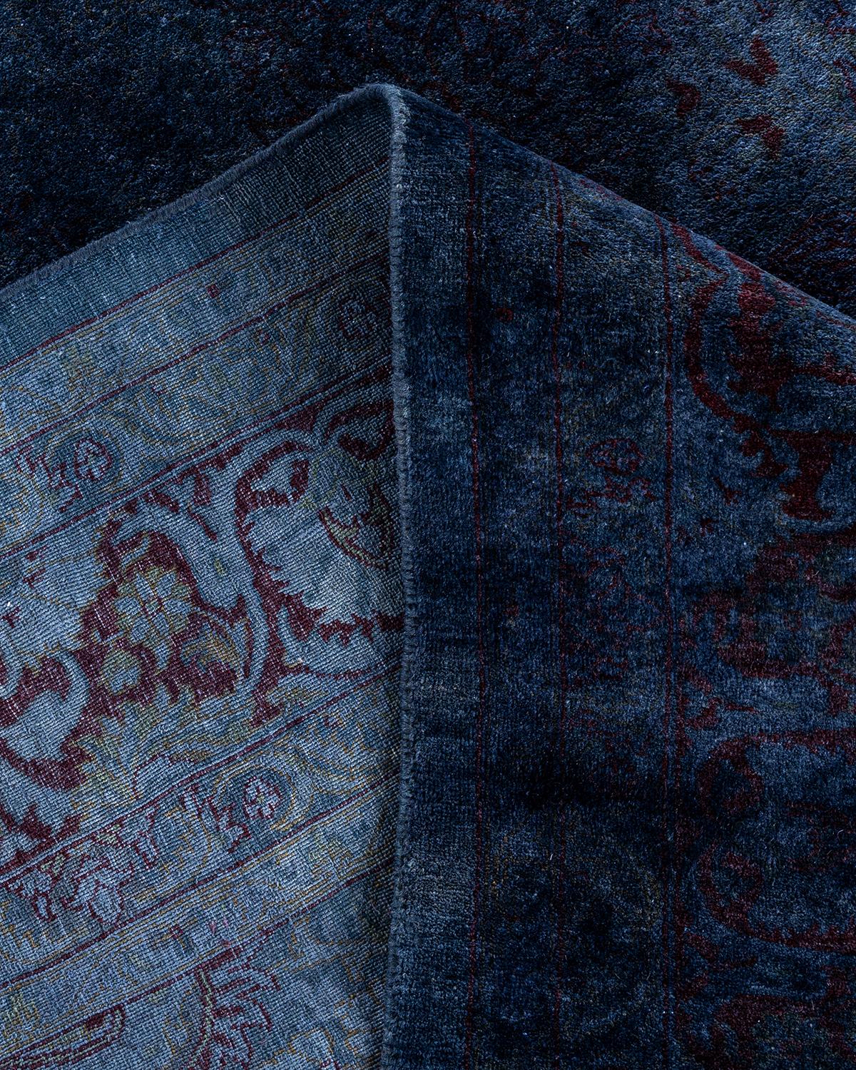 Contemporary Fine Vibrance Hand Knotted Wool Gray Area Rug (Wolle) im Angebot