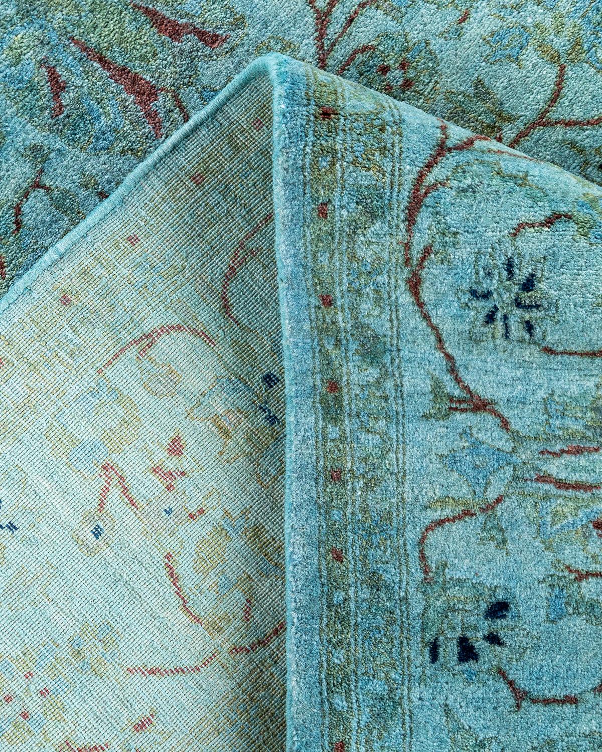 Contemporary Fine Vibrance Hand Knotted Wool Gray Area Rug (Wolle) im Angebot