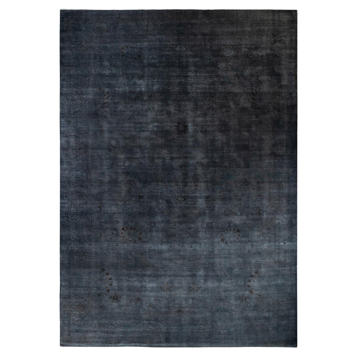 Contemporary Fine Vibrance Hand Knotted Wool Gray Area Rug  im Angebot