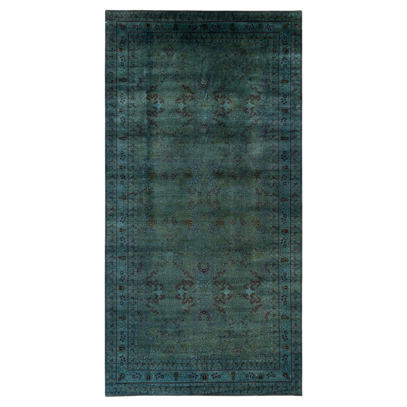 Contemporary Fine Vibrance Hand Knotted Wool Gray Area Rug im Angebot