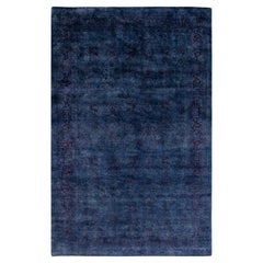 Contemporary Fine Vibrance Hand Knotted Wool Gray Area Rug