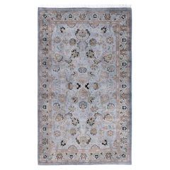 Contemporary Fine Vibrance Hand Knotted Wool Gray Area Rug