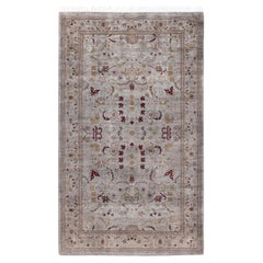 Contemporary Fine Vibrance Hand Knotted Wool Gray Area Rug