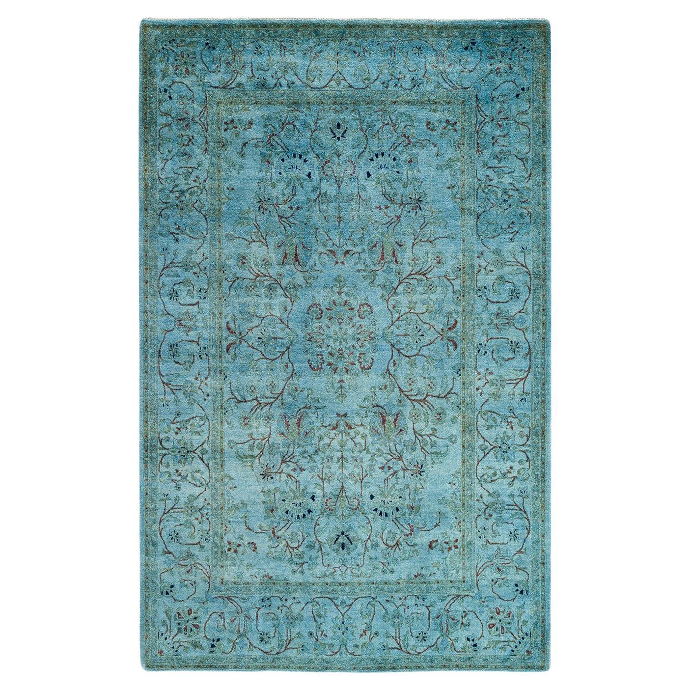 Contemporary Fine Vibrance Hand Knotted Wool Gray Area Rug 