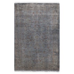 Contemporary Fine Vibrance Hand Knotted Wool Gray Area Rug 