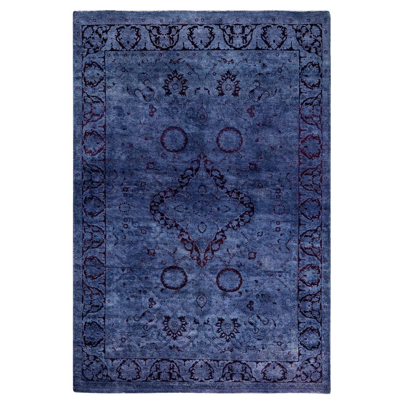 Contemporary Fine Vibrance Hand Knotted Wool Gray Area Rug im Angebot