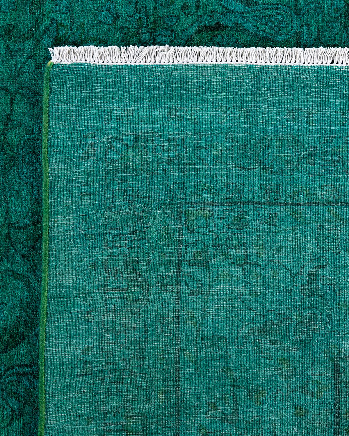 Contemporary Fine Vibrance Hand Knotted Wool Green Area Rug (21. Jahrhundert und zeitgenössisch) im Angebot