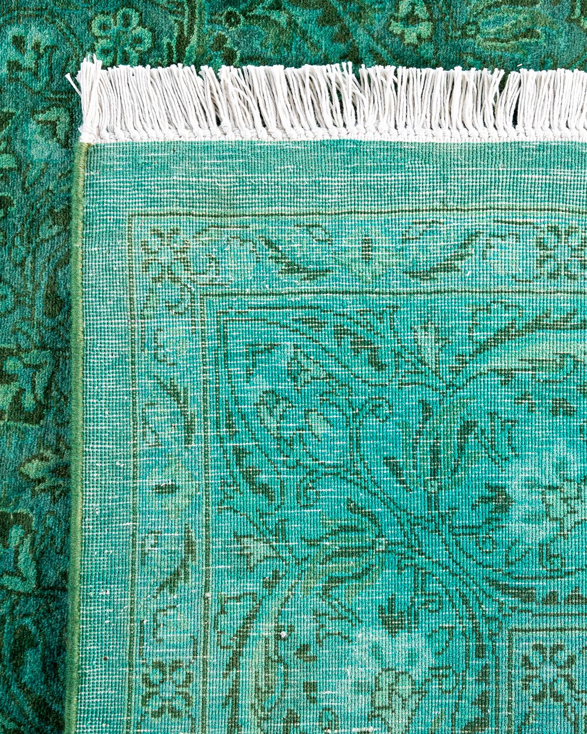 Contemporary Fine Vibrance Hand Knotted Wool Green Area Rug  (21. Jahrhundert und zeitgenössisch) im Angebot