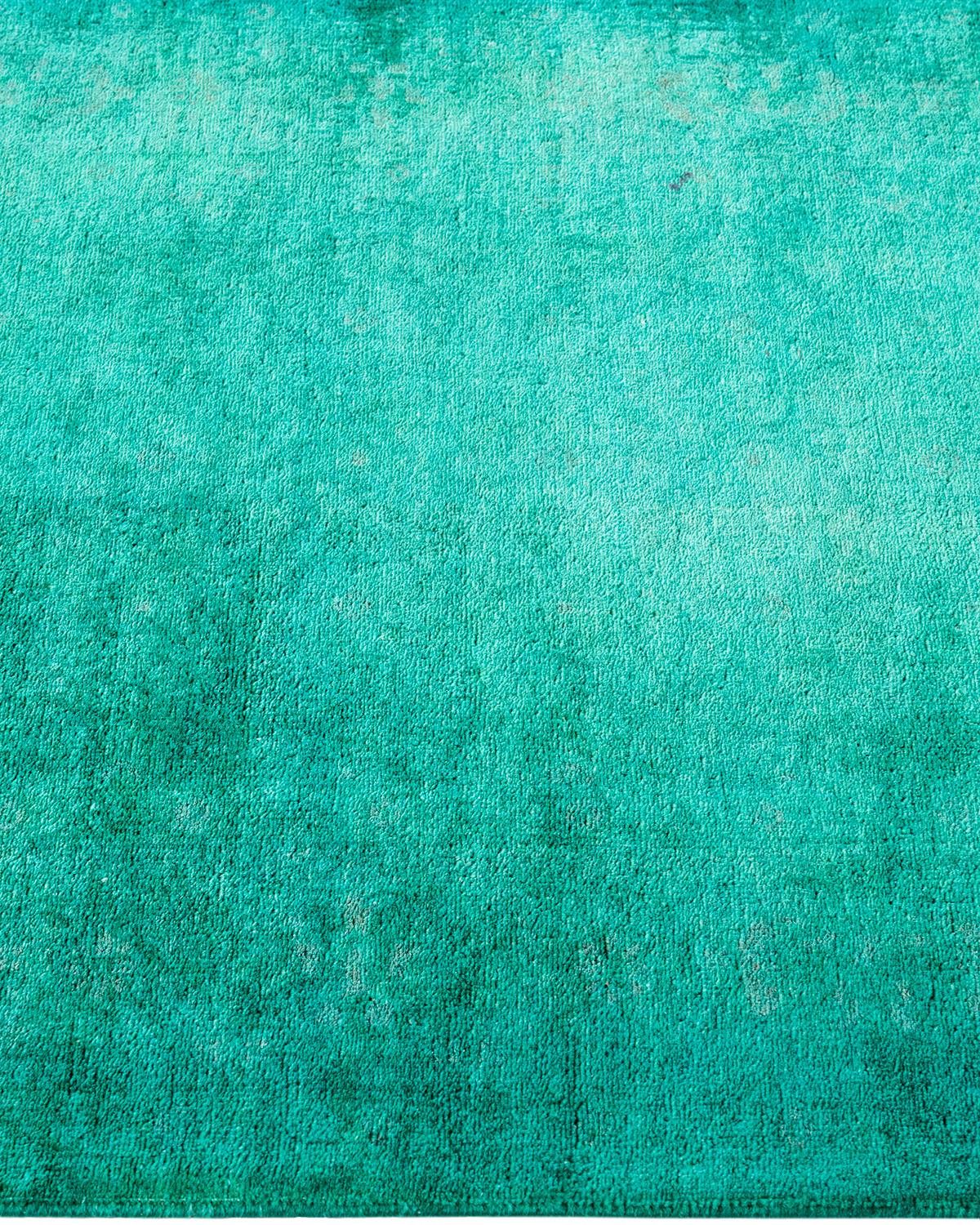 Contemporary Fine Vibrance Hand Knotted Wool Green Läufer  im Zustand „Neu“ im Angebot in Norwalk, CT