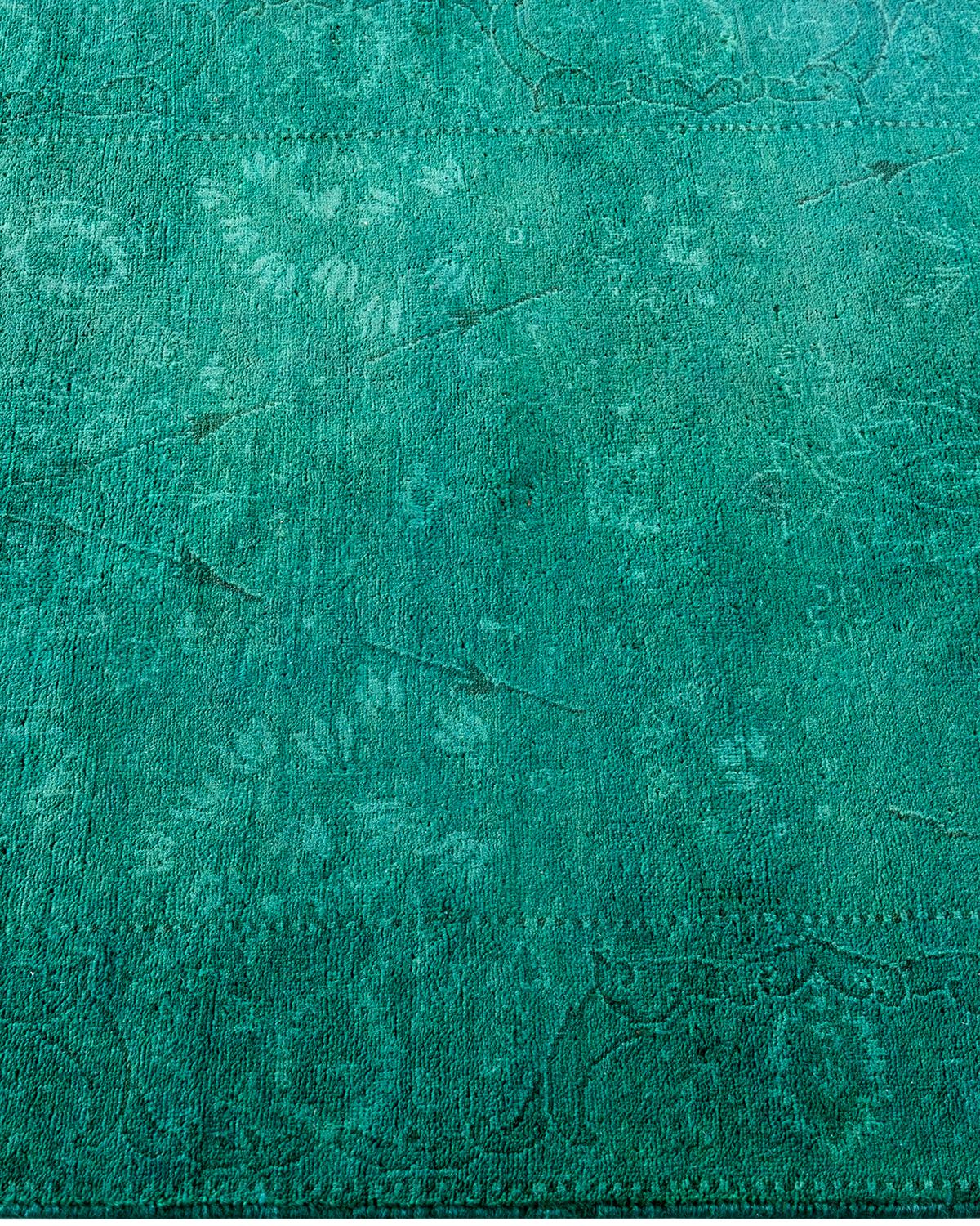 Runner contemporaneo in lana annodata a mano di colore verde Fine Vibrance In condizioni Nuovo in vendita a Norwalk, CT
