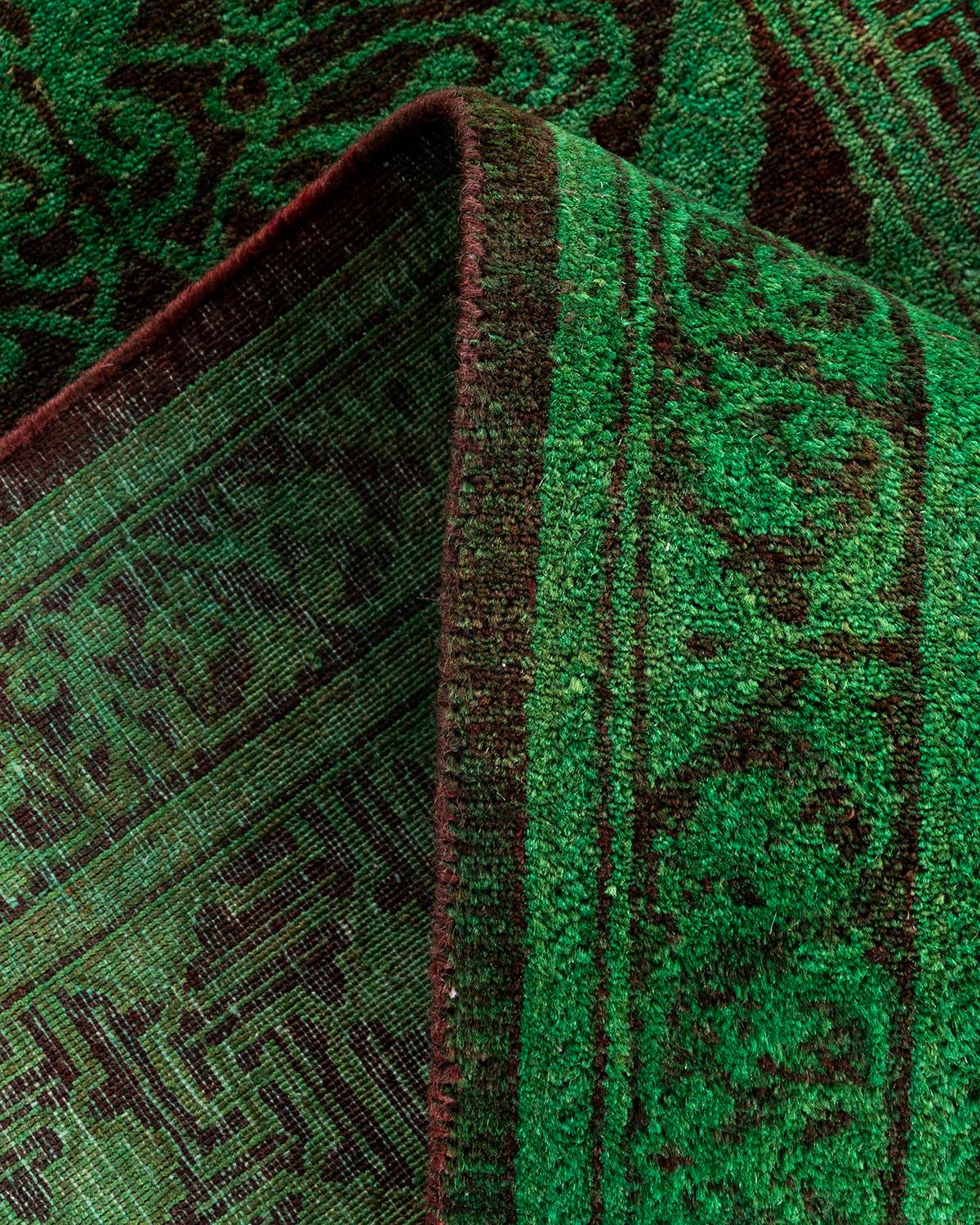 Traves de Mesa Contemporáneo de Lana Verde Anudada a Mano Fine Vibrance en venta 1