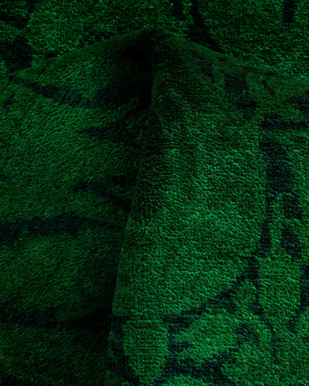 Traves de Mesa Contemporáneo de Lana Verde Anudada a Mano Fine Vibrance en venta 2