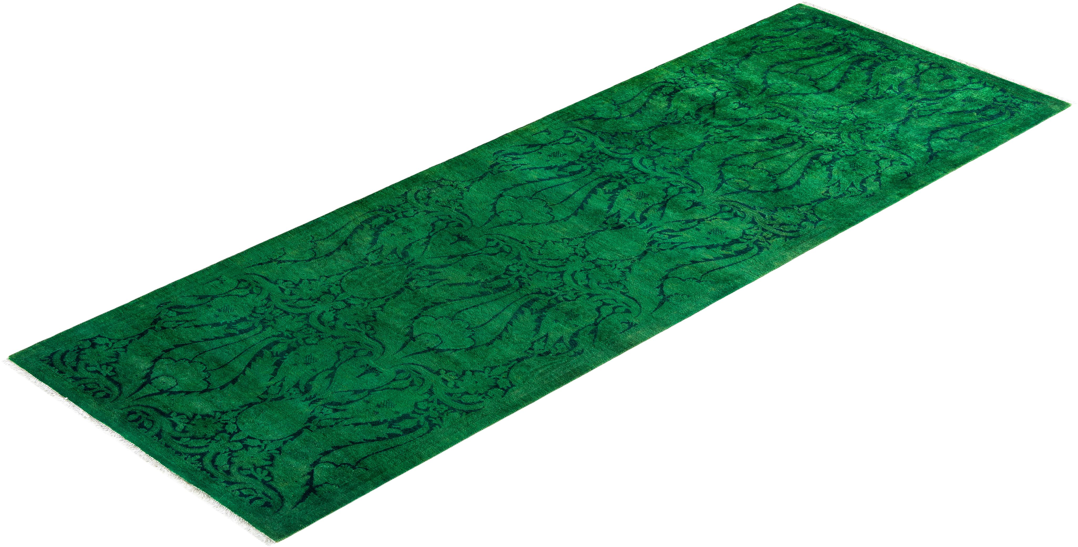 Traves de Mesa Contemporáneo de Lana Verde Anudada a Mano Fine Vibrance en venta 3