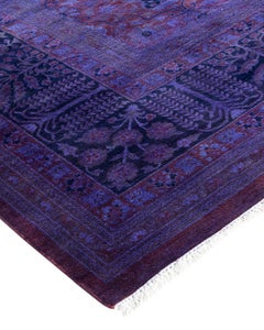 Contemporary Fine Vibrance Hand Knotted Wool Orange Area Rug