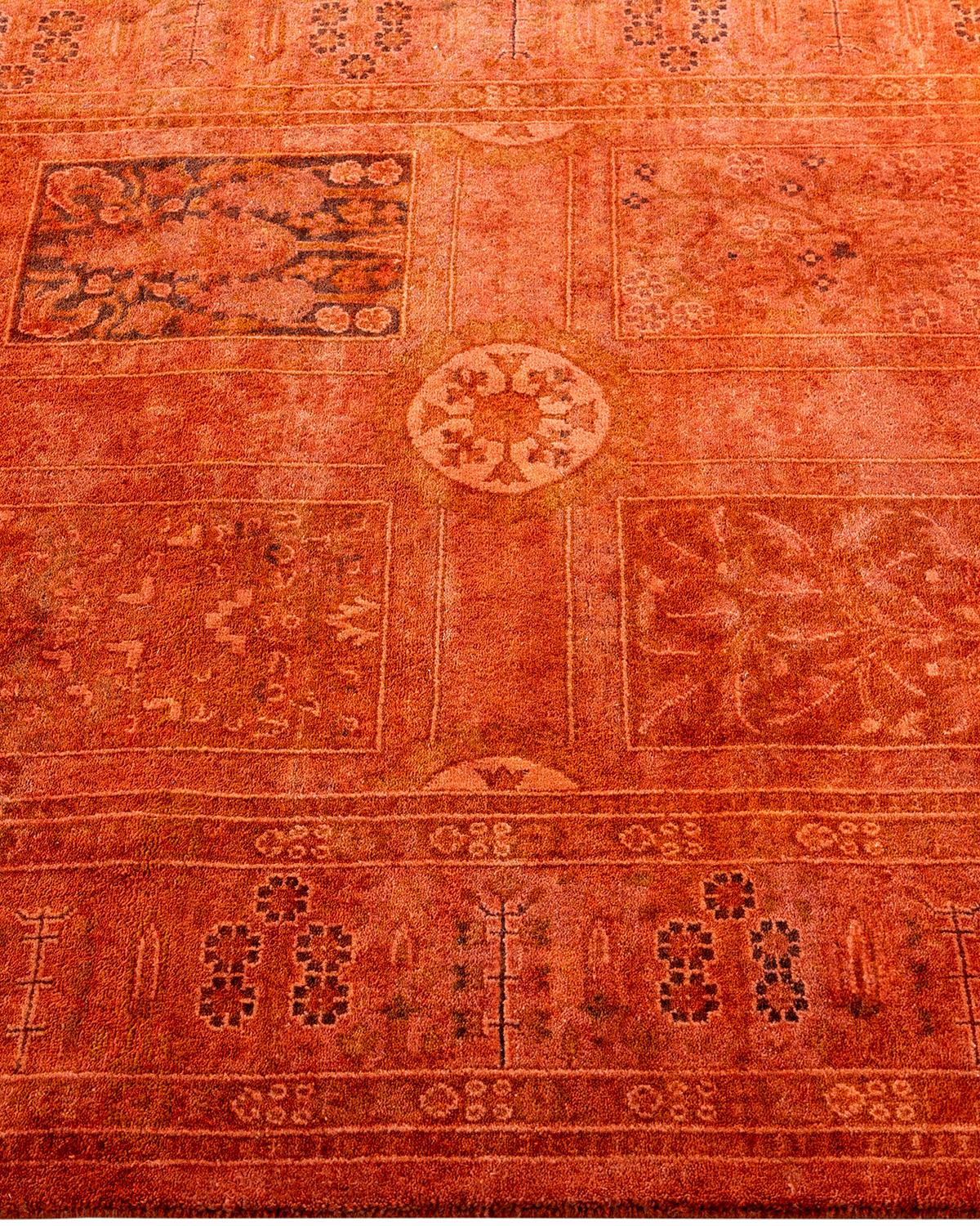 Tapis Contemporary Fine Vibrance en laine nouée à la main orange Neuf - En vente à Norwalk, CT