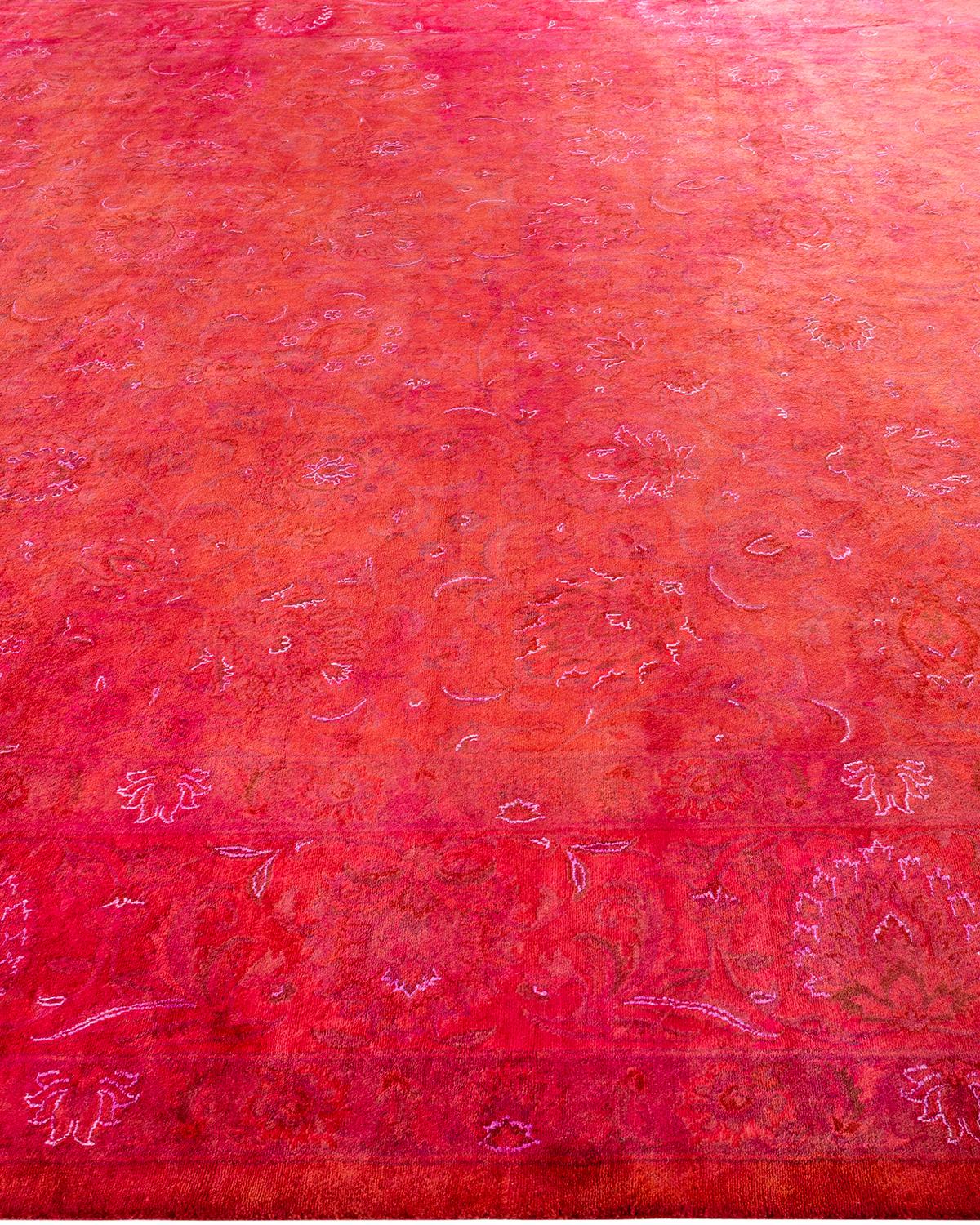 Tappeto contemporaneo Fine Vibrance in lana annodata a mano di colore arancione In condizioni Nuovo in vendita a Norwalk, CT