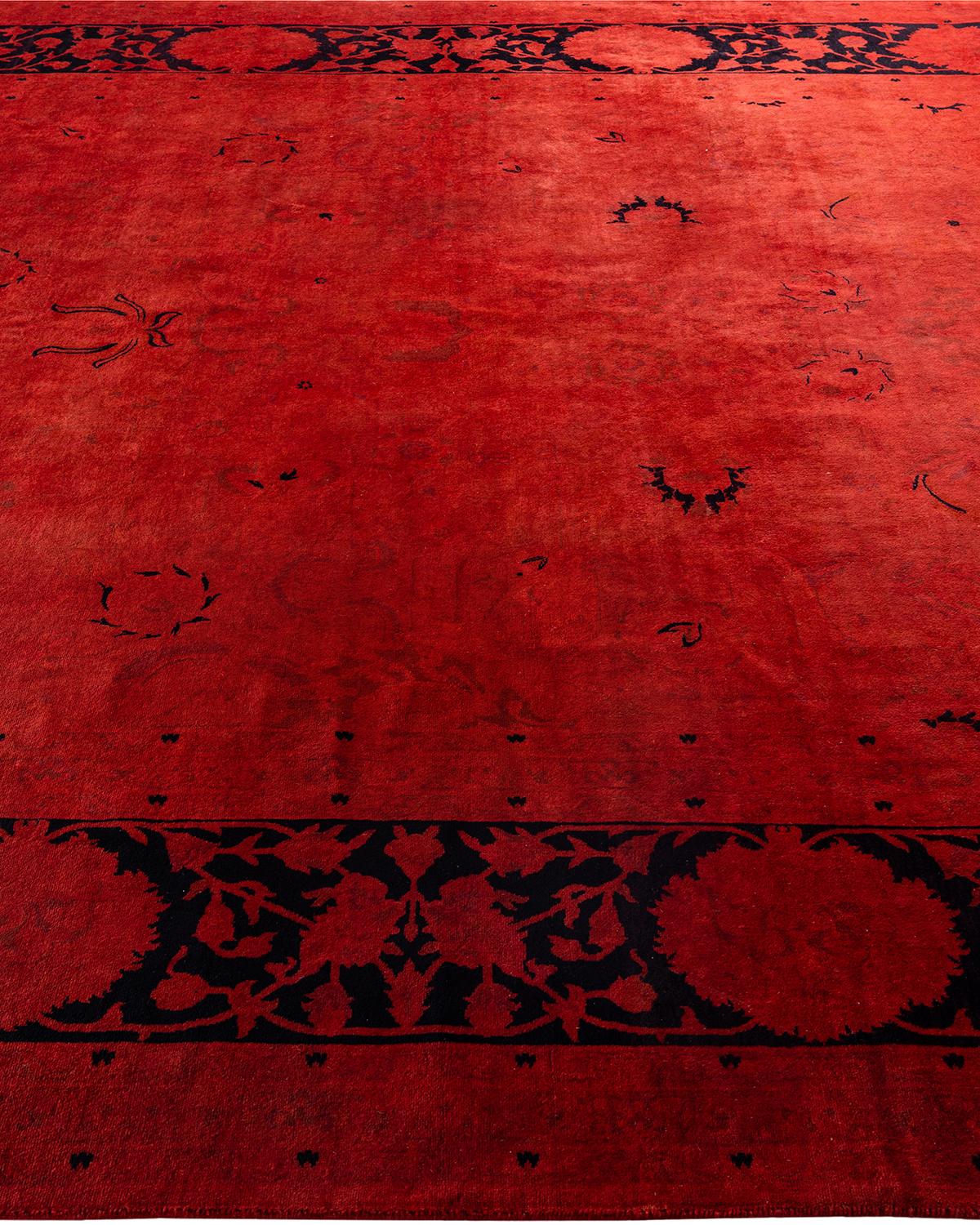 Tappeto contemporaneo Fine Vibrance in lana annodata a mano di colore arancione In condizioni Nuovo in vendita a Norwalk, CT