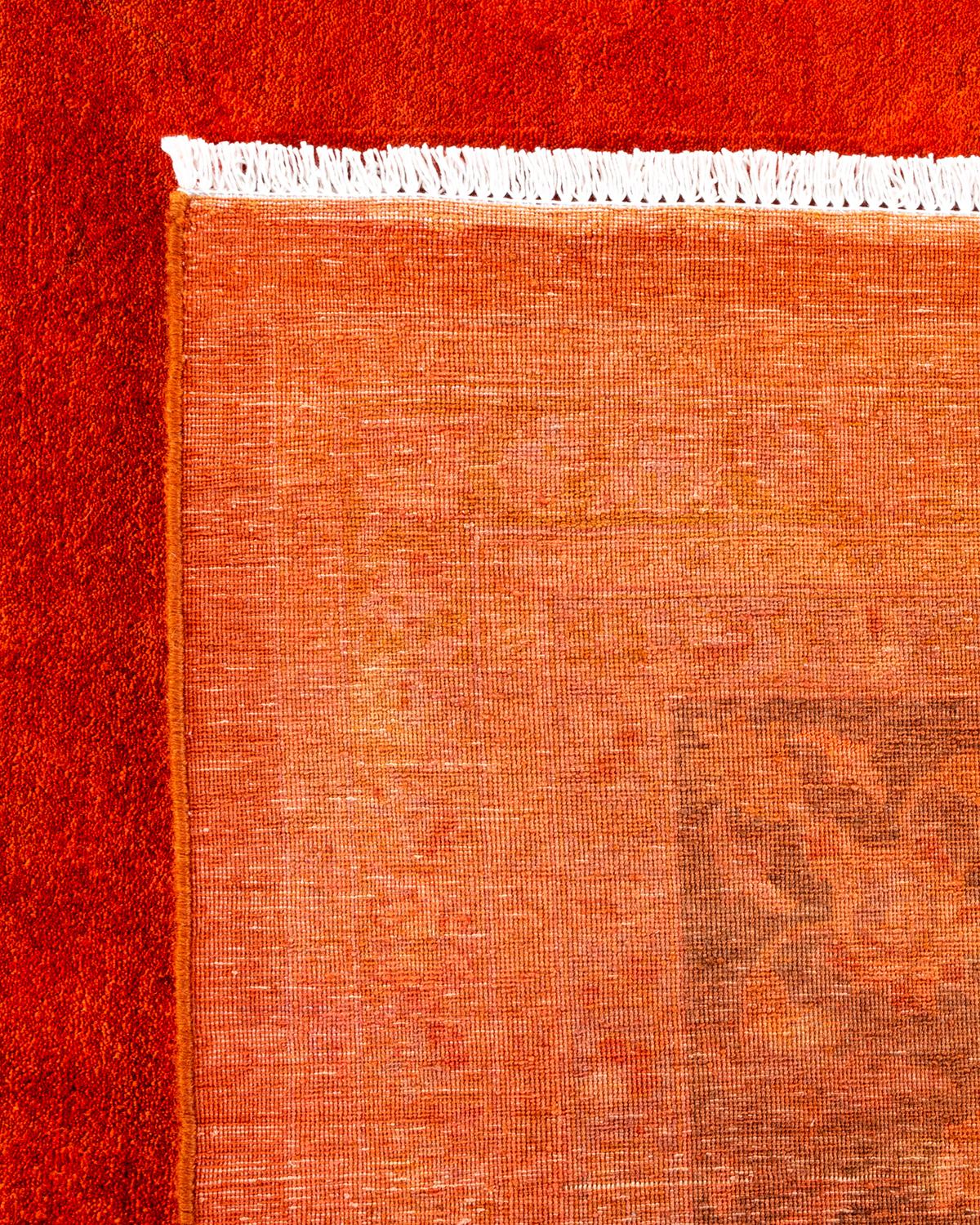 Contemporary Fine Vibrance Hand Knotted Wool Orange Area Rug (21. Jahrhundert und zeitgenössisch) im Angebot