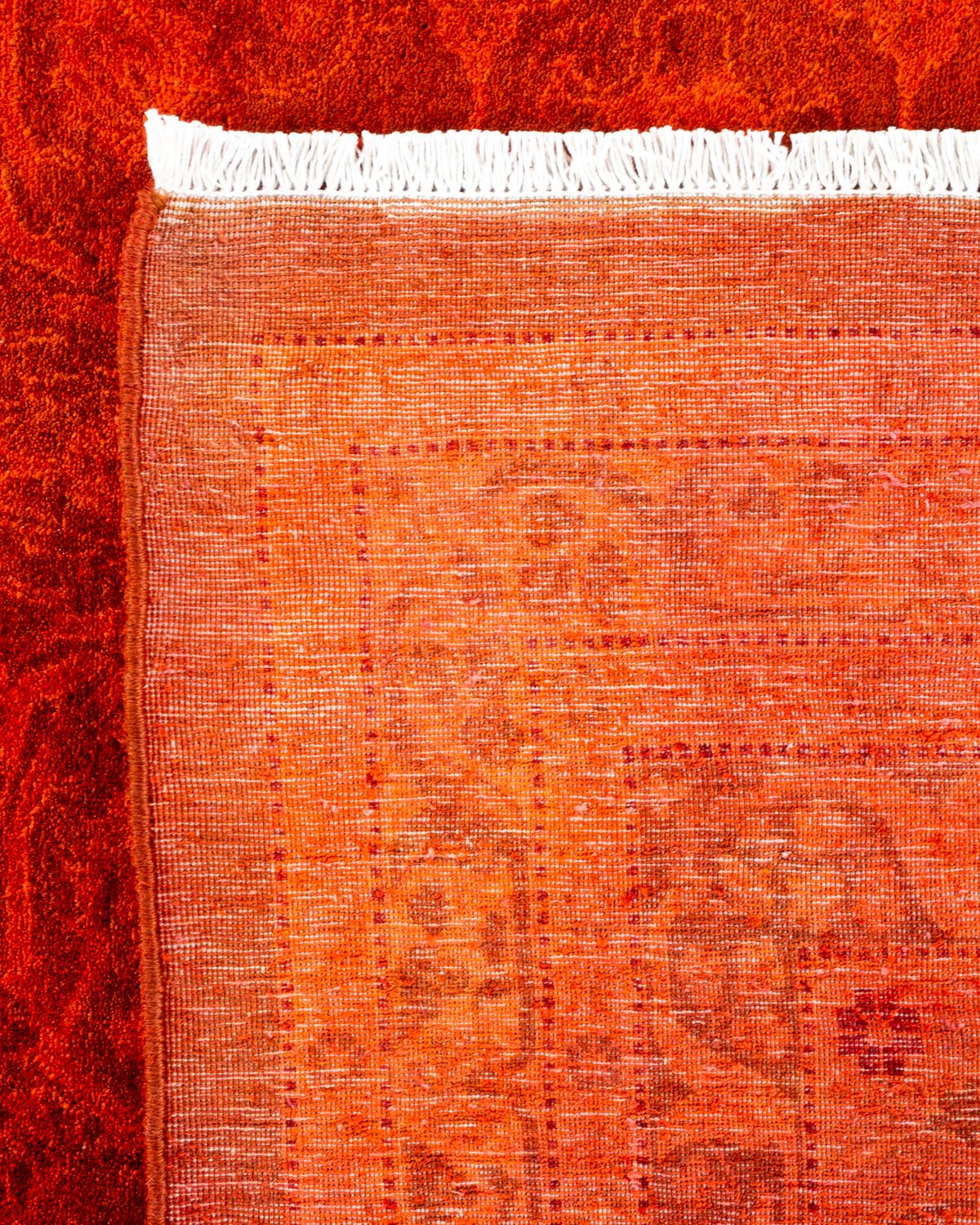 Contemporary Fine Vibrance Hand Knotted Wool Orange Area Rug (21. Jahrhundert und zeitgenössisch) im Angebot