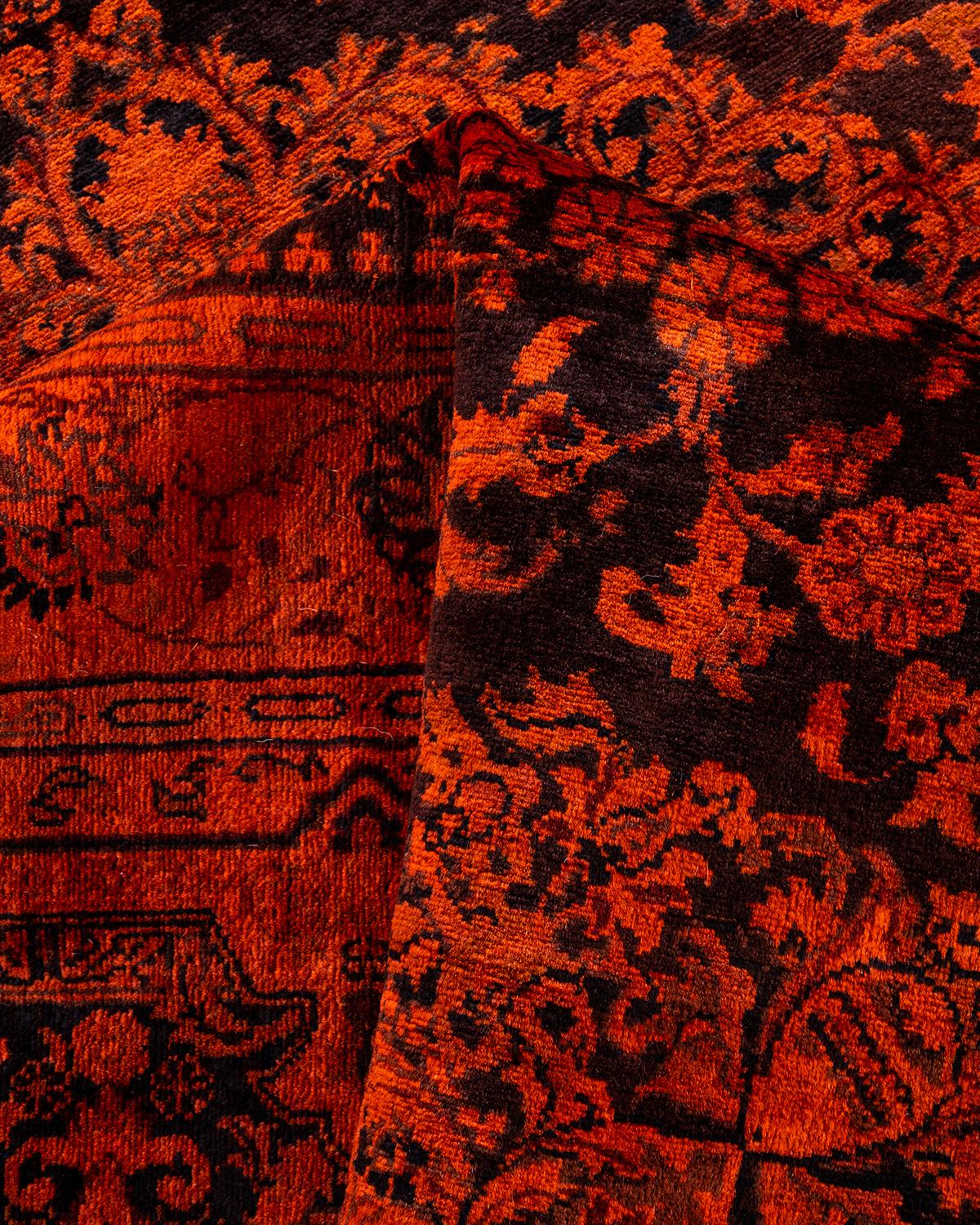 Tappeto contemporaneo Fine Vibrance in lana annodata a mano di colore arancione in vendita 1