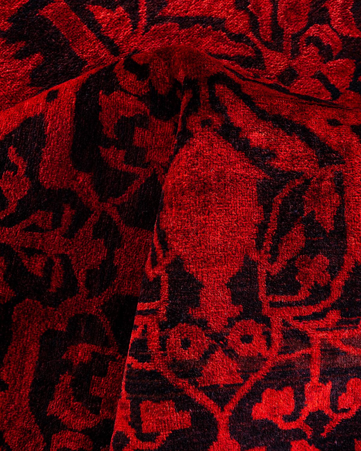 Tappeto contemporaneo Fine Vibrance in lana annodata a mano di colore arancione in vendita 1