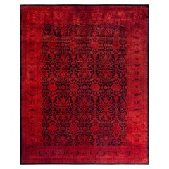 Contemporary Fine Vibrance Hand Knotted Wool Orange Area Rug