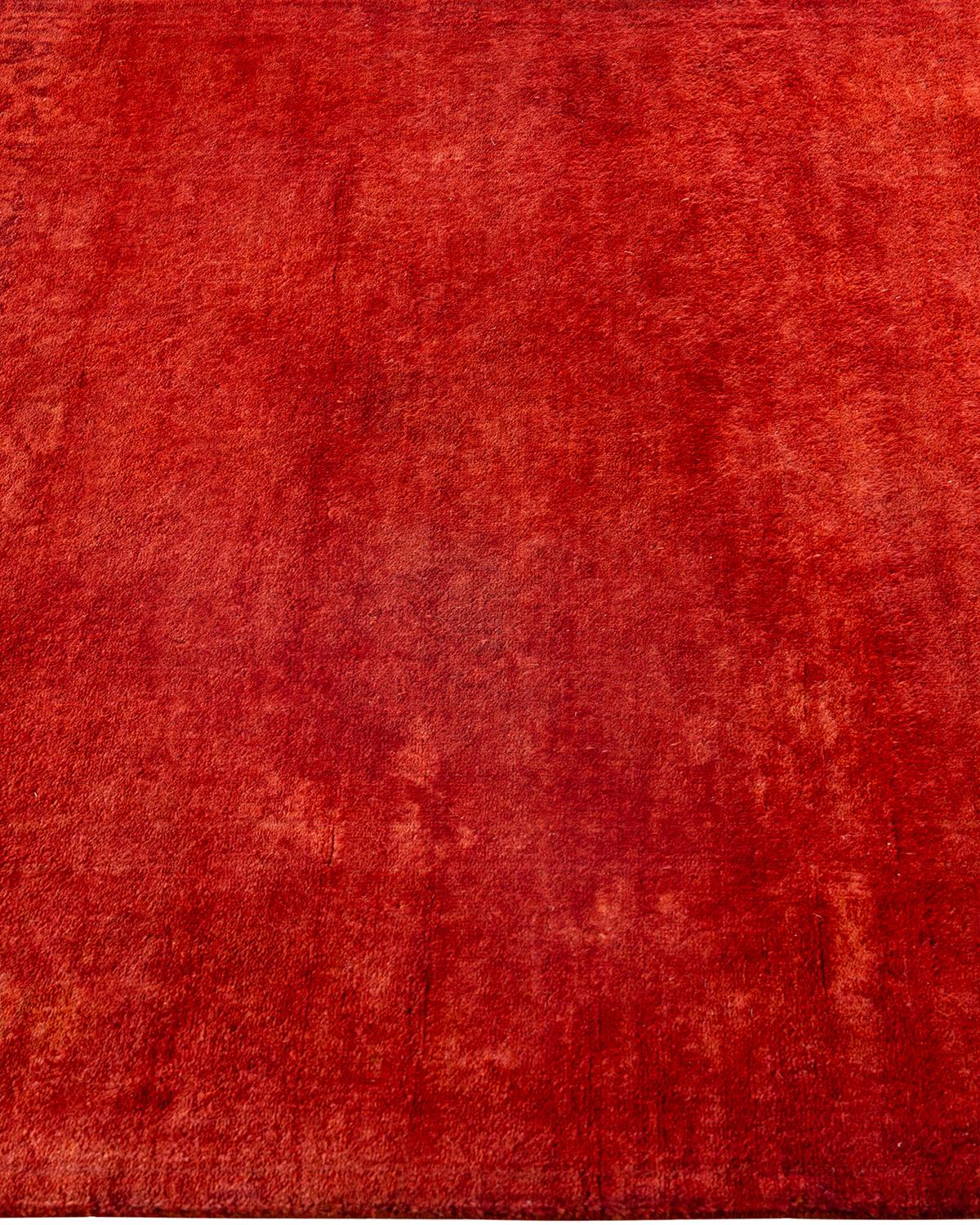 Chemin de table contemporain en laine fine nouée à la main orange Neuf - En vente à Norwalk, CT