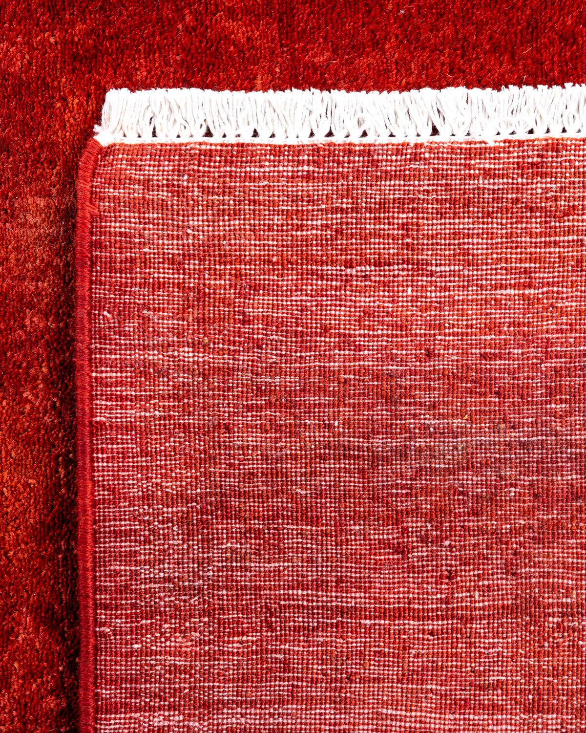XXIe siècle et contemporain Chemin de table contemporain en laine fine nouée à la main orange en vente