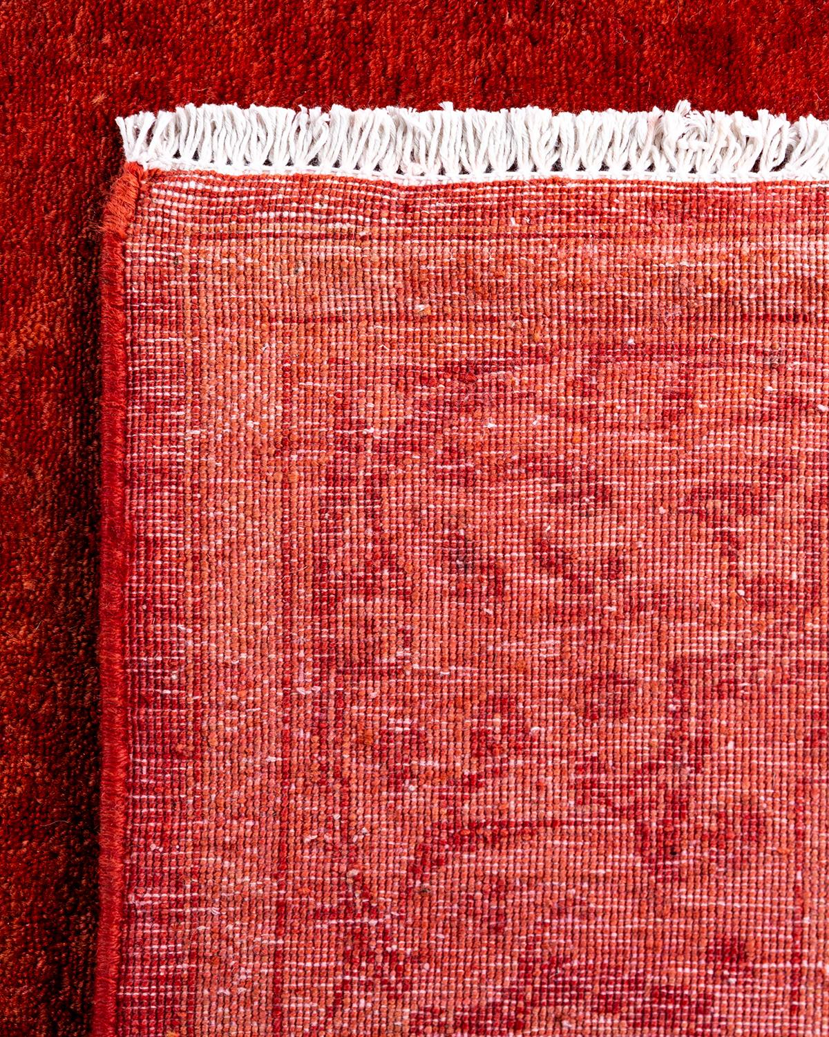 XXIe siècle et contemporain Chemin de table contemporain en laine fine nouée à la main orange  en vente