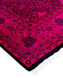 Contemporary Fine Vibrance Hand Knotted Wool Pink Area Rug
