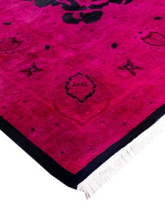 Contemporary Fine Vibrance Hand Knotted Wool Pink Area Rug