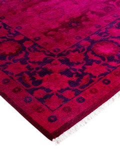 Contemporary Fine Vibrance Hand Knotted Wool Pink Area Rug